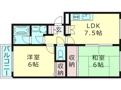 GRANDE AILEII旧三光ハイツ(2LDK/2階)の間取り写真