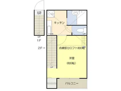 マイルーム瑞江(1K/2階)の間取り写真