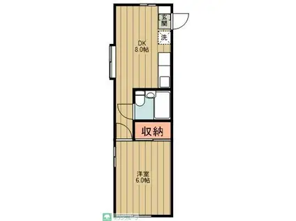 小桜ハイム(1DK/2階)の間取り写真