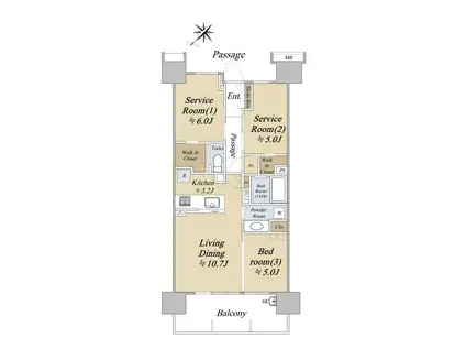 シティテラス赤羽(1SLDK/11階)の間取り写真