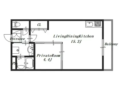 エトワール(1LDK/2階)の間取り写真