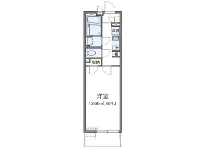 クレイノリフル川崎(1K/1階)の間取り写真