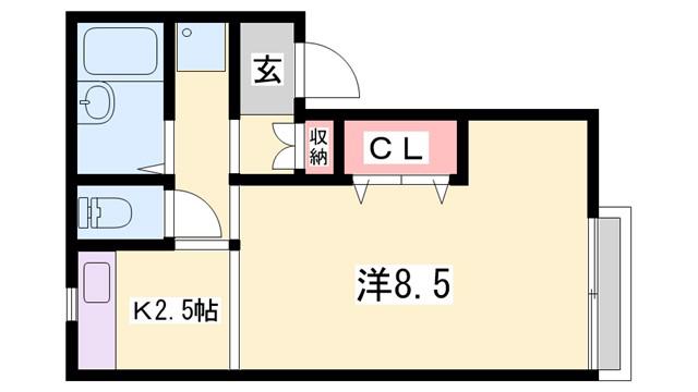 メゾン澤田 C棟(1K/2階)の間取り写真