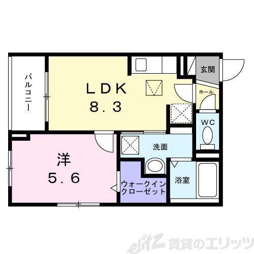 アンジュ 茨木(1LDK/1階)の間取り写真