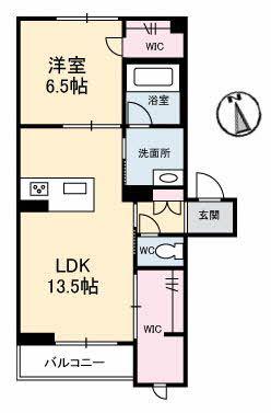 グランベレオ西新涯II(1LDK/3階)の間取り写真