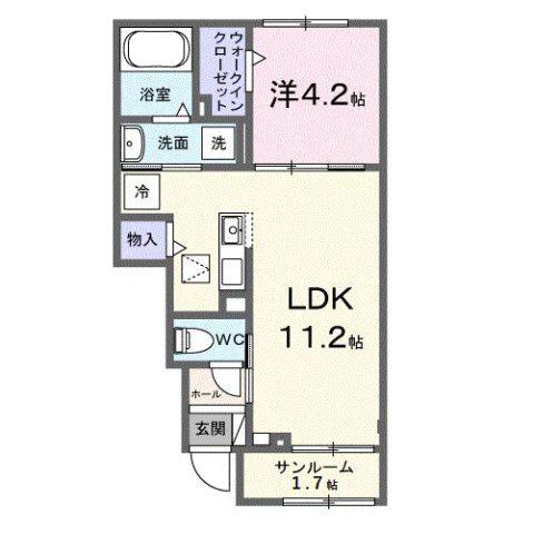 リベルタ(1LDK/1階)の間取り写真