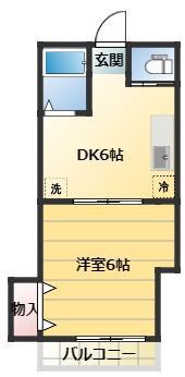 R FIELDS MATSUDO V(1DK/1階)の間取り写真