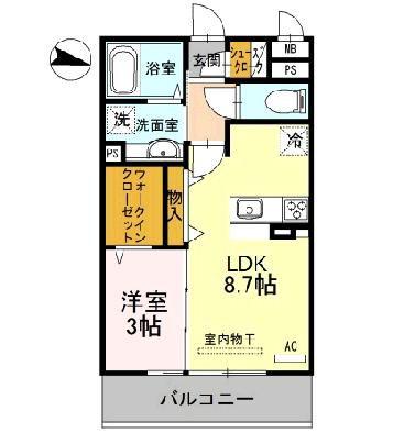 OTTSPALACE(1LDK/2階)の間取り写真