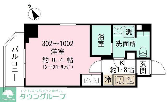 ルシェロ平井(1K/7階)の間取り写真