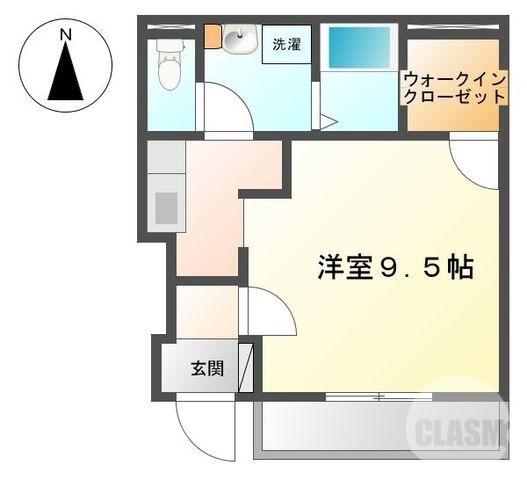 エトワール桜(1K/1階)の間取り写真