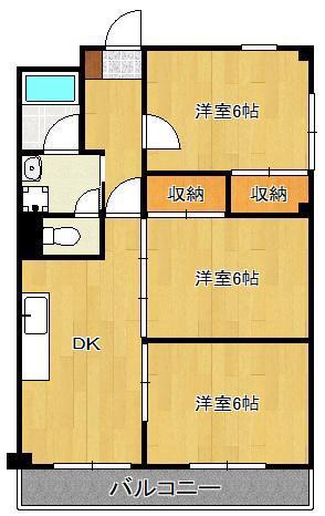 高峰グリーンマンション(3DK/1階)の間取り写真