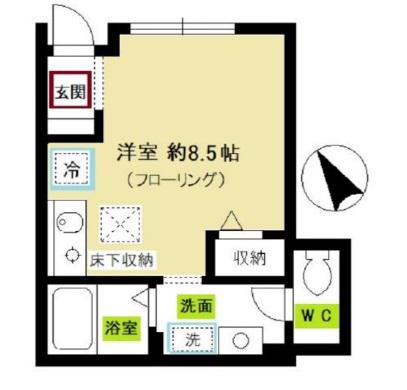 Kハイム(ワンルーム/1階)の間取り写真