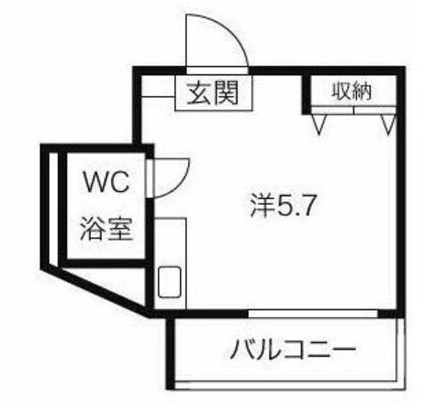 ヴィヴレコート(ワンルーム/2階)の間取り写真