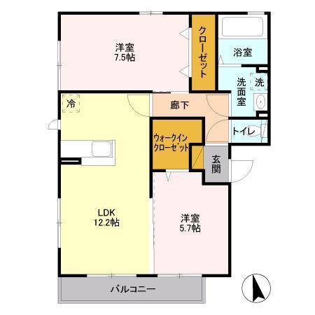 GFスクエア(2LDK/3階)の間取り写真