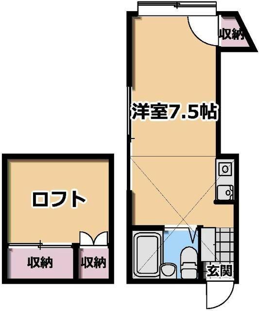 エイト砂川(ワンルーム/2階)の間取り写真