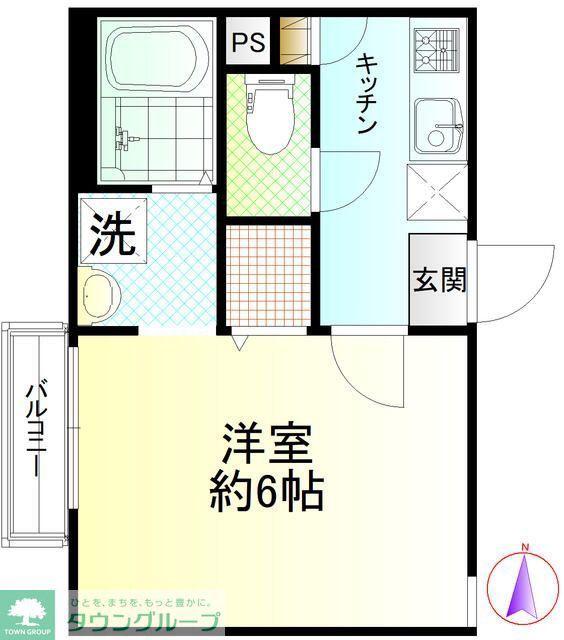 アークシティ坂戸(1K/1階)の間取り写真