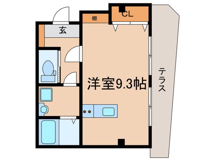 クレール白梅(ワンルーム/1階)の間取り写真