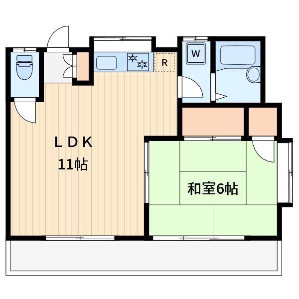 グッドハウス(1LDK/2階)の間取り写真