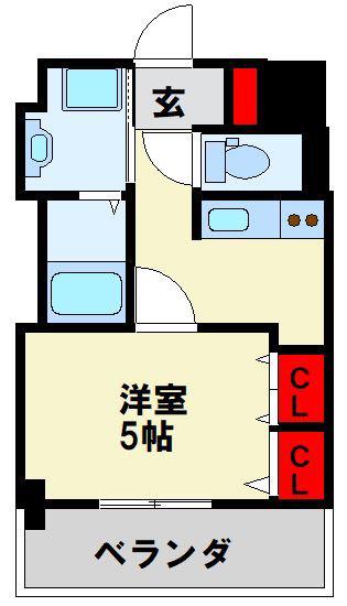 ETERNAL PLACE HAGA(1K/5階)の間取り写真
