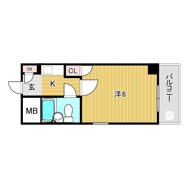 アーバン上甲子園(1K/1階)の間取り写真