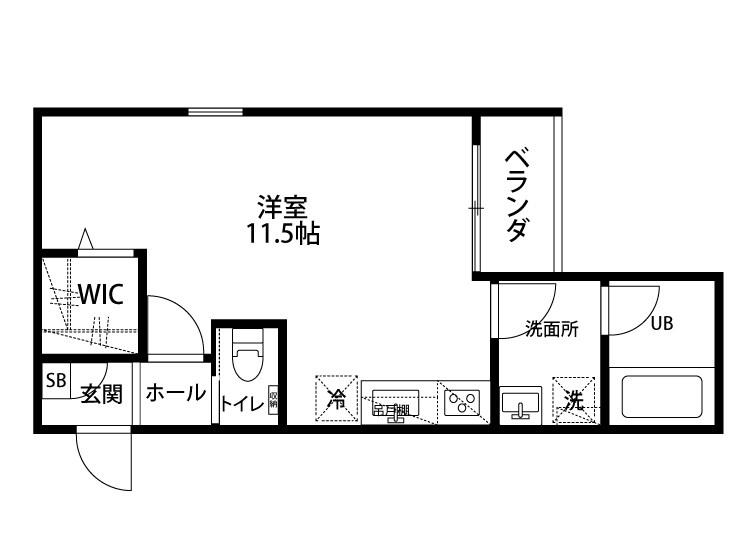 シュトラーセ幸町(ワンルーム/3階)の間取り写真