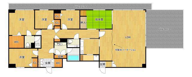 エクセル長居(5LDK/8階)の間取り写真