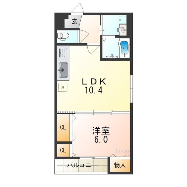 フジパレス榎元町(1LDK/1階)の間取り写真