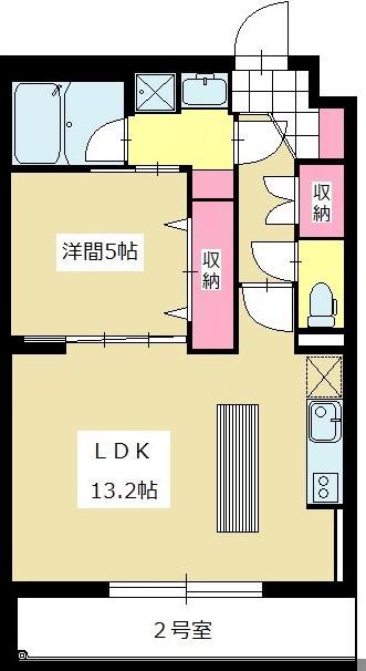 JR東海道本線 浜松駅 徒歩27分 5階建 築8年(1LDK/1階)の間取り写真