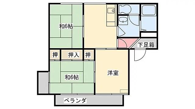 アーバンライフ旗崎(3DK/2階)の間取り写真