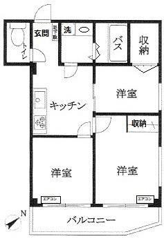 サンハイツ根岸(3K/6階)の間取り写真