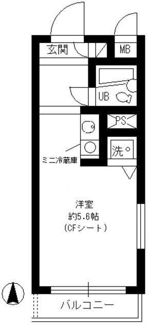 ビクセル武蔵関(ワンルーム/3階)の間取り写真