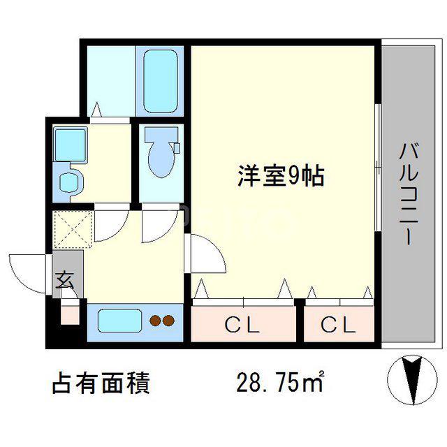 CROSS.BLDII(1K/5階)の間取り写真