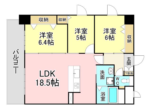 FAMILIE(3LDK/8階)の間取り写真