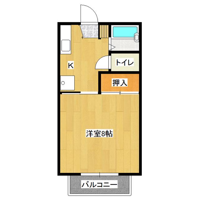 セントラルハイツ(1K/2階)の間取り写真
