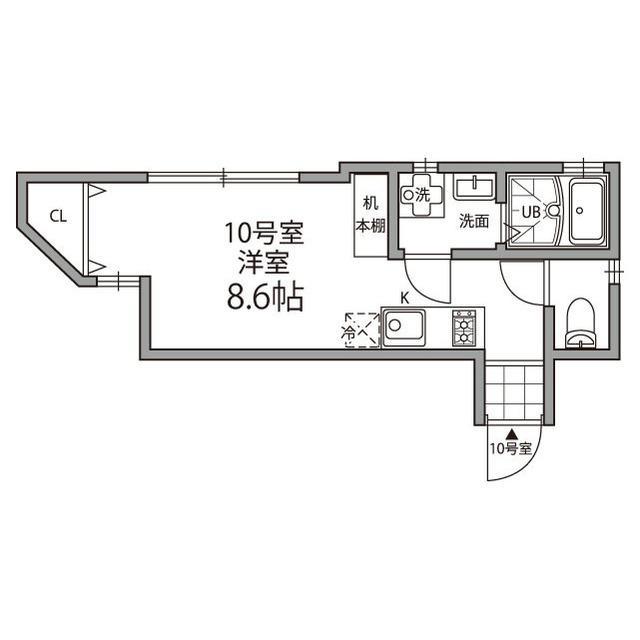 GRAND EGGS TODAIMAE(ワンルーム/1階)の間取り写真