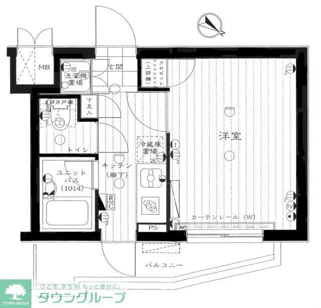ルーブル新宿西落合七番館(1K/5階)の間取り写真