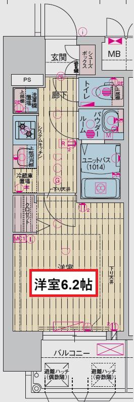 プレサンス庄内ブレイシス(1K/6階)の間取り写真