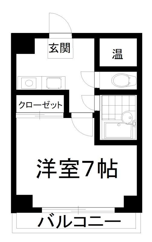 メッセ荒巻(1K/2階)の間取り写真