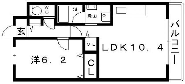 サンプリエール(1LDK/5階)の間取り写真