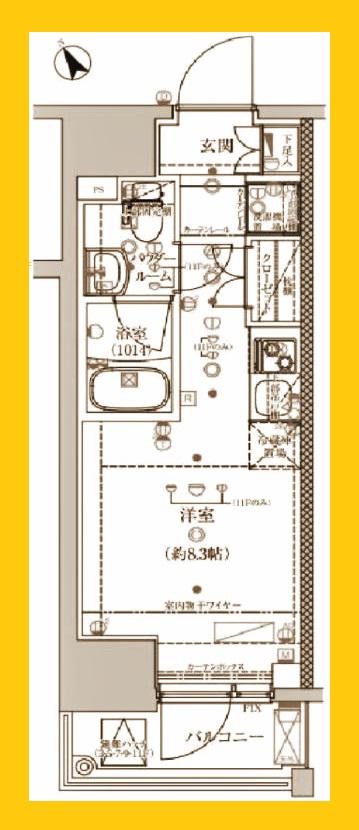 クラリッサ横浜ウエスト(ワンルーム/2階)の間取り写真
