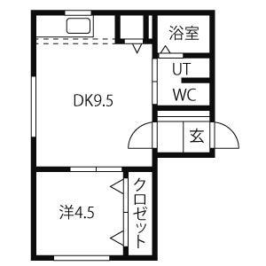 タカラノースデュオ(1LDK/4階)の間取り写真