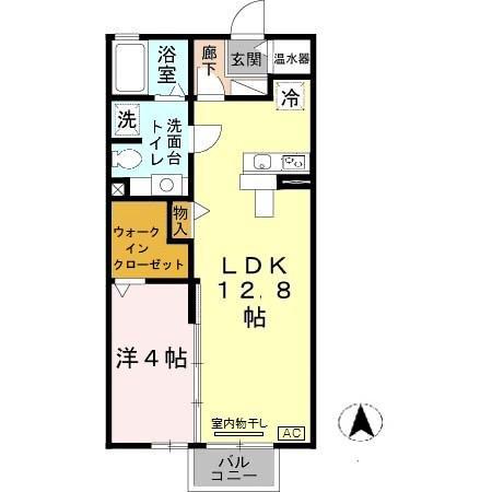 ブランミュール(1LDK/2階)の間取り写真