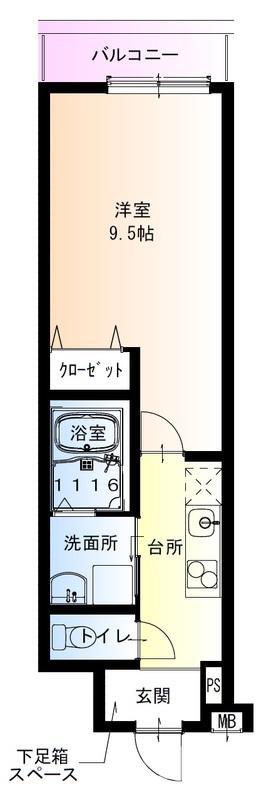 フジパレス新森古市(1K/3階)の間取り写真