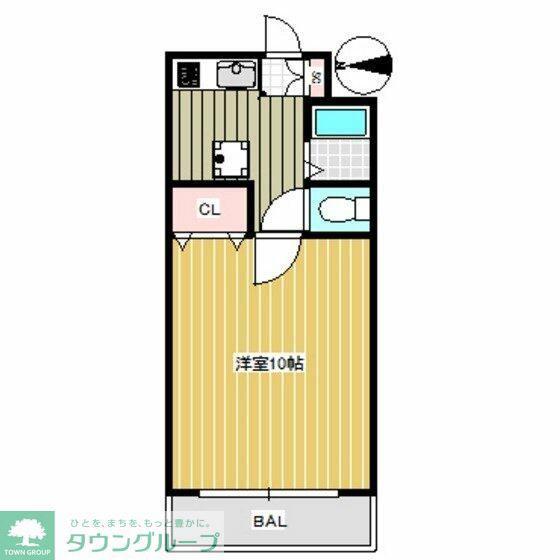 ブライトオーク(1K/1階)の間取り写真