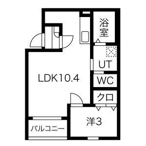 WARREN MATSUBARAI(1LDK/2階)の間取り写真