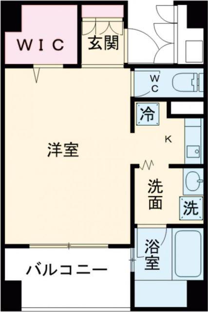 ヴィラフリーデ瓦町(1K/2階)の間取り写真