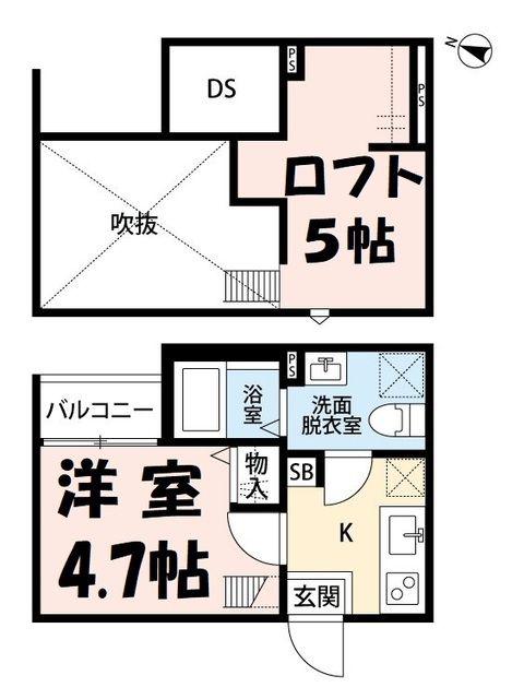 パークハウス東宮原(1K/2階)の間取り写真