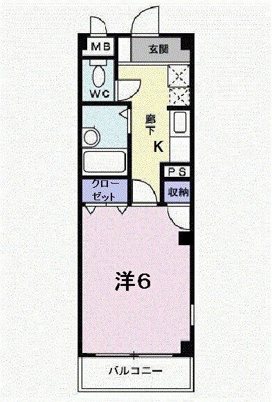 パールレジデンスII(1K/3階)の間取り写真