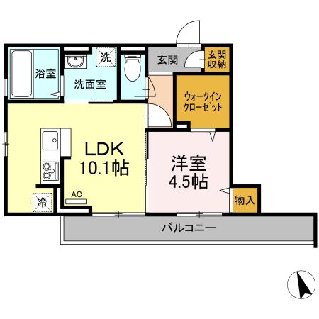 メゾン ドーミー(1LDK/3階)の間取り写真