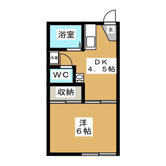 エトール21(1DK/1階)の間取り写真